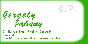 gergely pahany business card