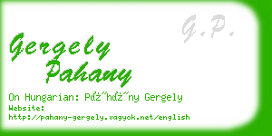 gergely pahany business card